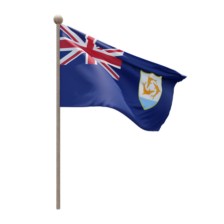 Mât de drapeau d'Anguilla  3D Flag