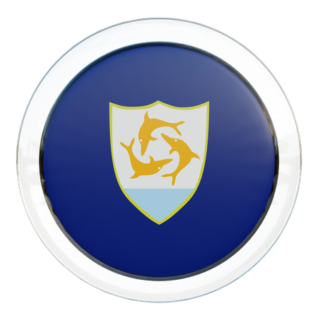 Anguilla Flag Glass  3D Icon