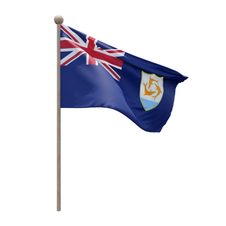 Anguilla Flagpole  3D Icon