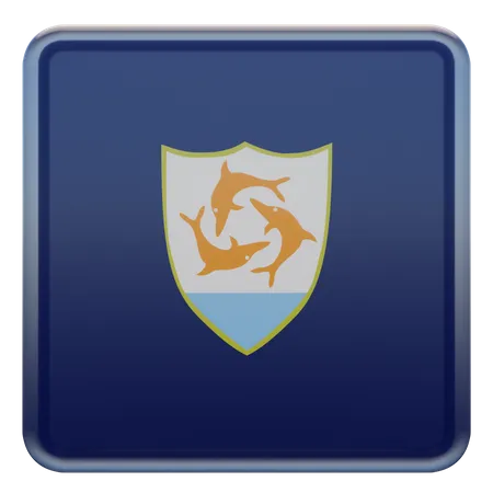 Anguilla Square Flag  3D Icon