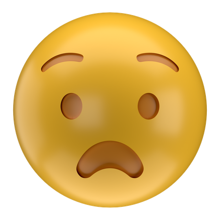 Anguished Face Emoji  3D Icon