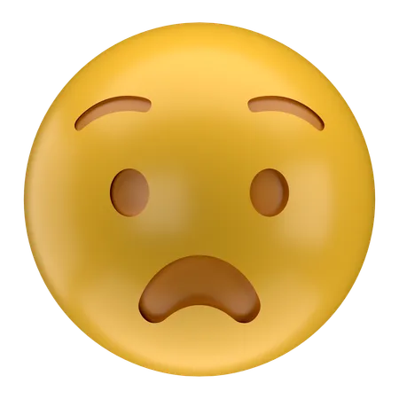 Anguished Face Emoji  3D Icon