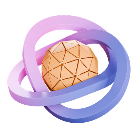 Anillo, bola, forma abstracta  3D Icon