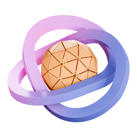 Anillo, bola, forma abstracta  3D Icon