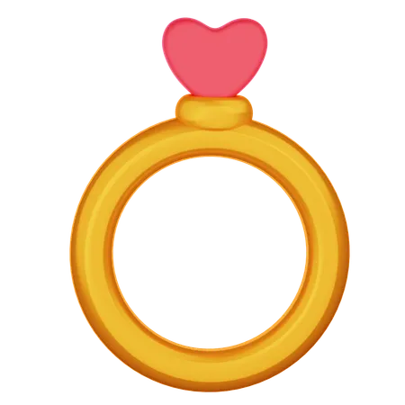 Anillo de corazon  3D Icon