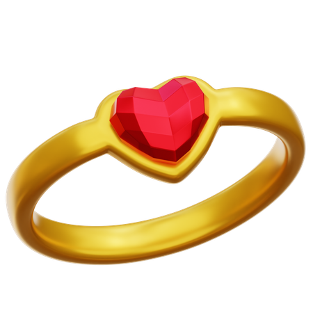 Anillo de corazon  3D Icon