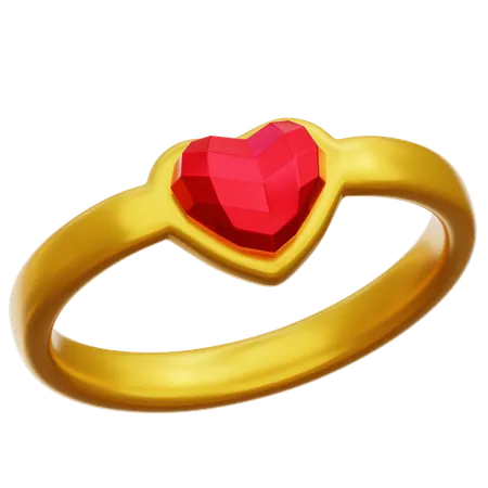 Anillo de corazon  3D Icon