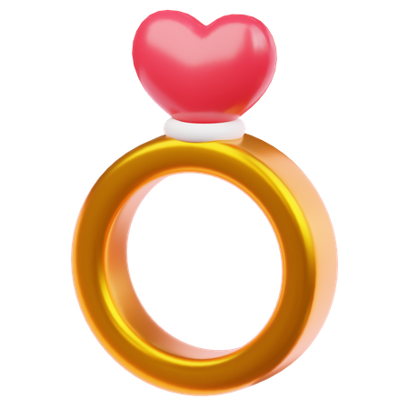 Anillo de corazon  3D Icon