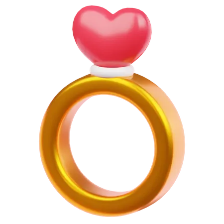 Anillo de corazon  3D Icon