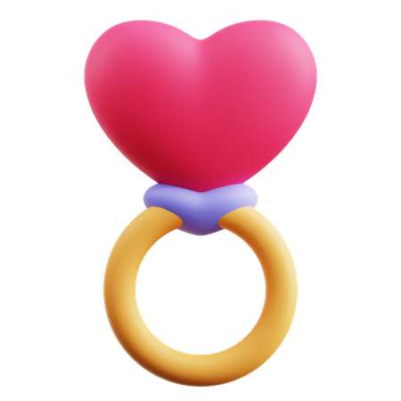 Anillo de corazon  3D Icon