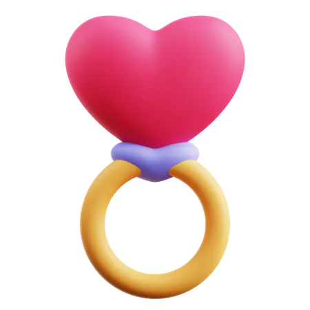 Anillo de corazon  3D Icon