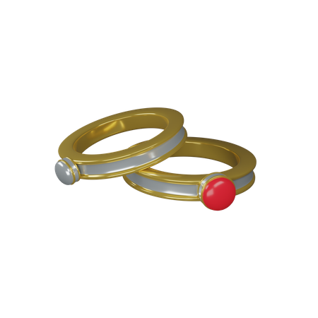 Anillo de pareja de boda  3D Icon