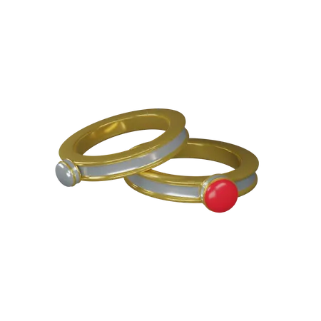 Anillo de pareja de boda  3D Icon