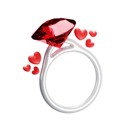 Anillo de compromiso  3D Icon