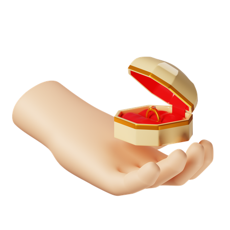 Anillo de compromiso  3D Icon