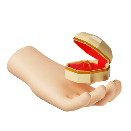 Anillo de compromiso  3D Icon