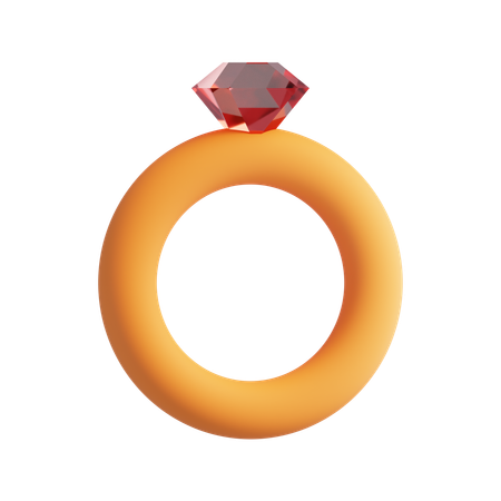 Anillo de compromiso  3D Icon