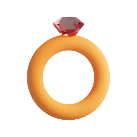 Anillo de compromiso  3D Icon