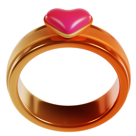 Anillo de corazón de San Valentín  3D Icon