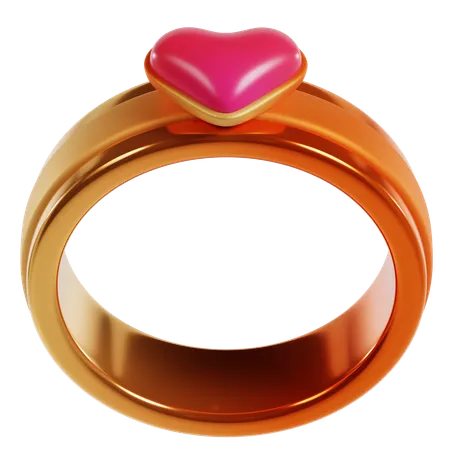 Anillo de corazón de San Valentín  3D Icon