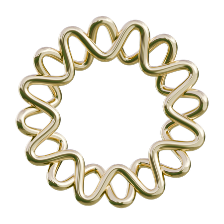 Anillo de lazo enlazado en oro  3D Icon