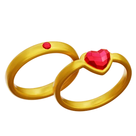 Anillo de pareja  3D Icon