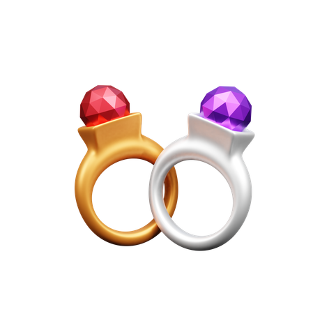 Anillo de diamantes  3D Icon