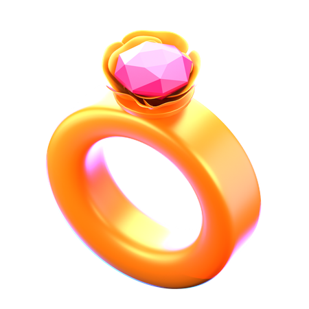 Anillo de diamantes  3D Icon