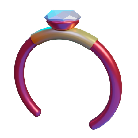 Anillo de diamantes  3D Illustration