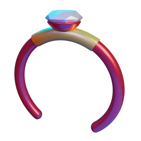 Anillo de diamantes  3D Illustration