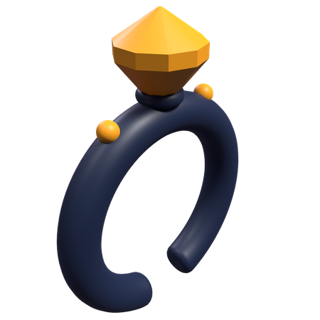 Anillo de diamantes  3D Icon