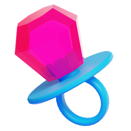 Anillo de diamantes pop  3D Icon