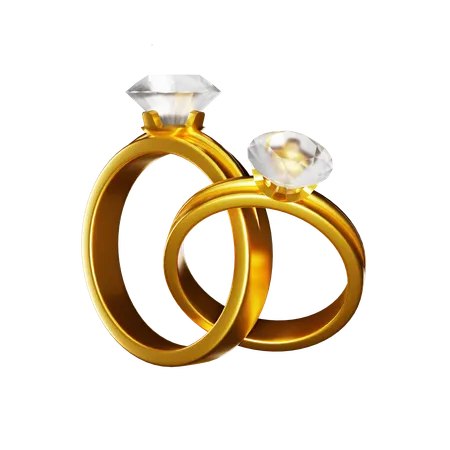 Anillo Doble Boda  3D Icon