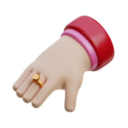 Anillo en mano  3D Icon