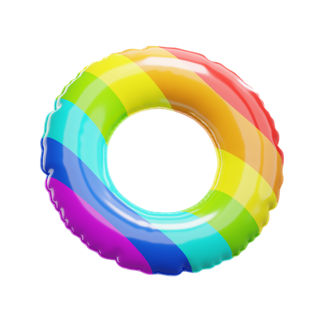 Anillo flotante arcoíris  3D Illustration