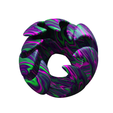 Anillo forma abstracta  3D Icon