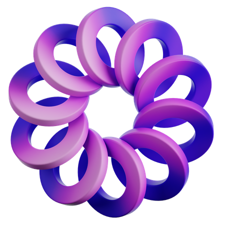 Anillo forma abstracta  3D Icon