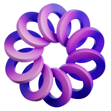 Anillo forma abstracta  3D Icon