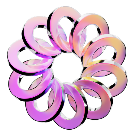 Anillo forma abstracta  3D Icon