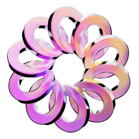 Anillo forma abstracta  3D Icon