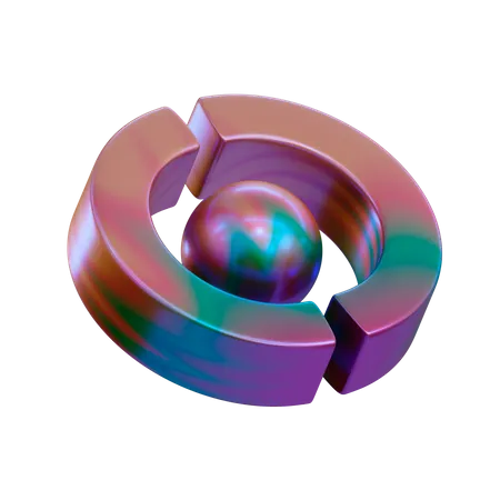 Anillo roto  3D Illustration