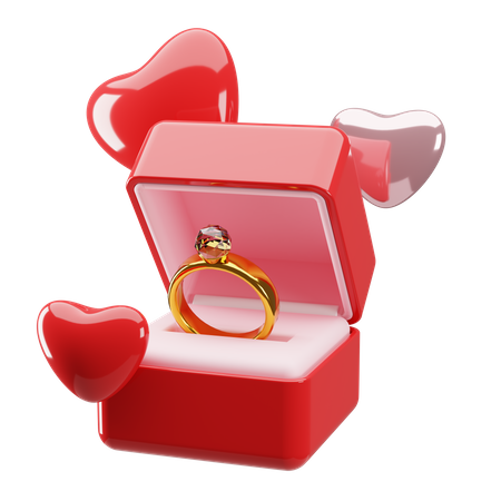 Anillo de san valentin  3D Illustration