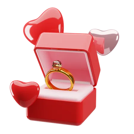 Anillo de san valentin  3D Illustration