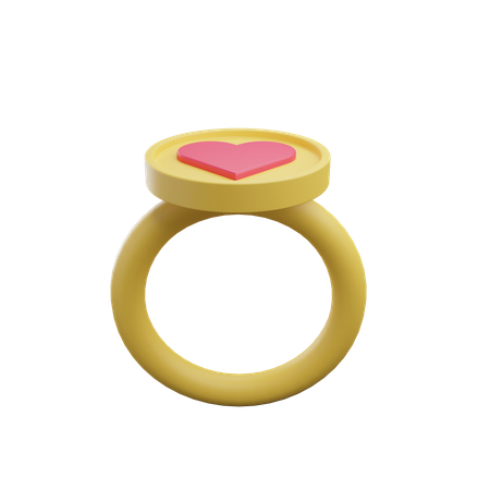 Anillo de san valentin  3D Illustration