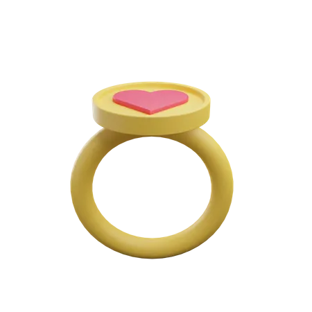 Anillo de san valentin  3D Illustration