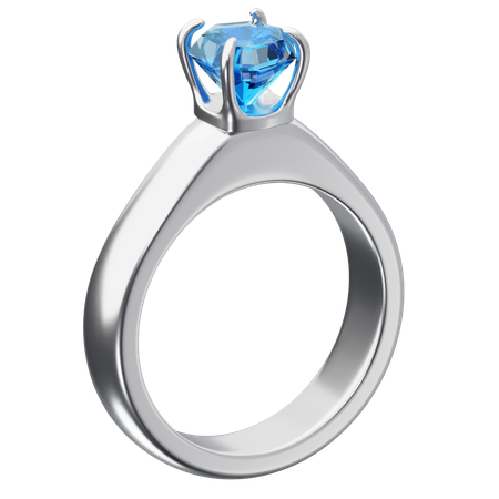 Anillo solitario  3D Icon