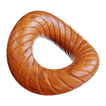 Anillo toroidal con vetas de madera  3D Icon