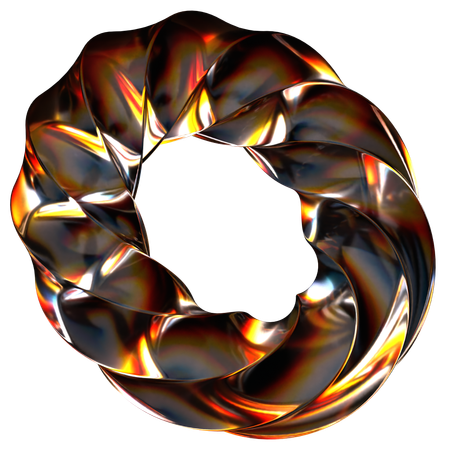 Anillo Cristal Forma Abstracta  3D Icon