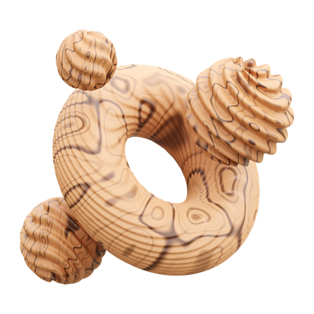 Forma abstracta de anillo y bola en espiral  3D Icon