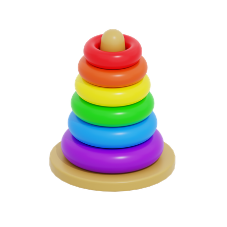 Anillos de arcoiris  3D Icon